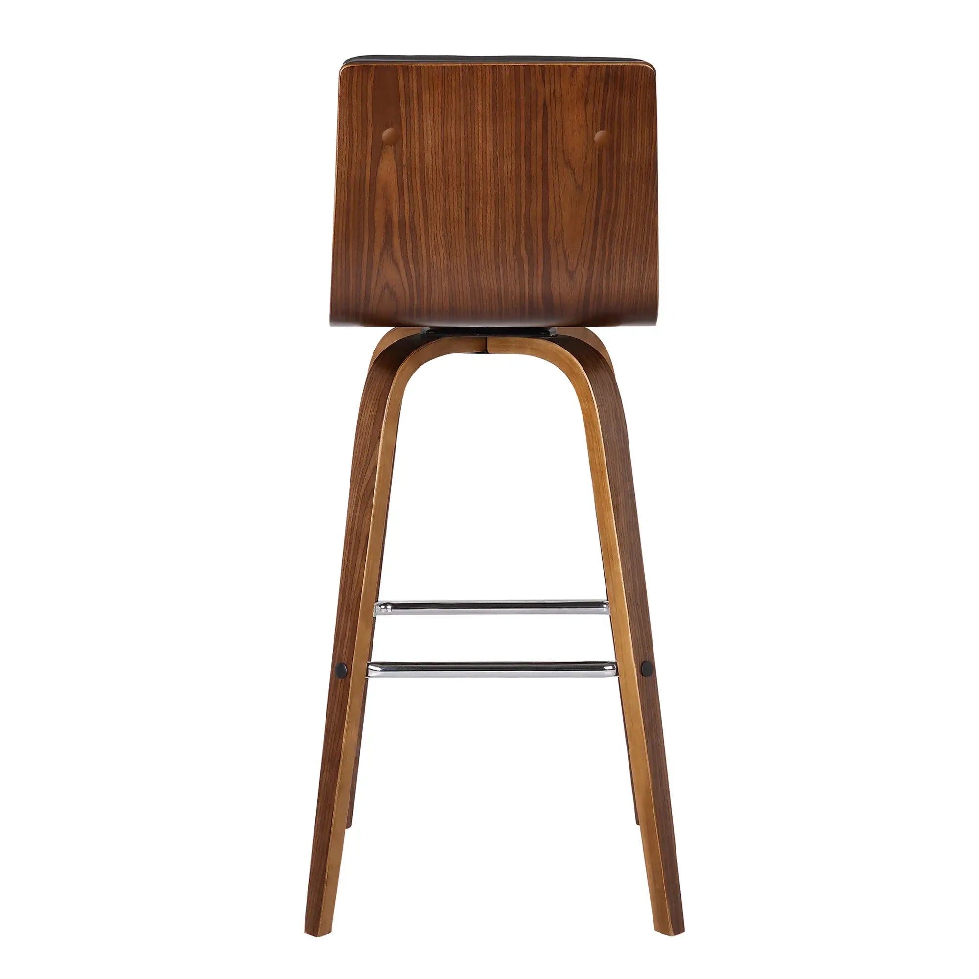 26" Gray And Brown Solid Wood Swivel Low Back Counter Height Bar Chair - Homeroots - Flyclothing LLC