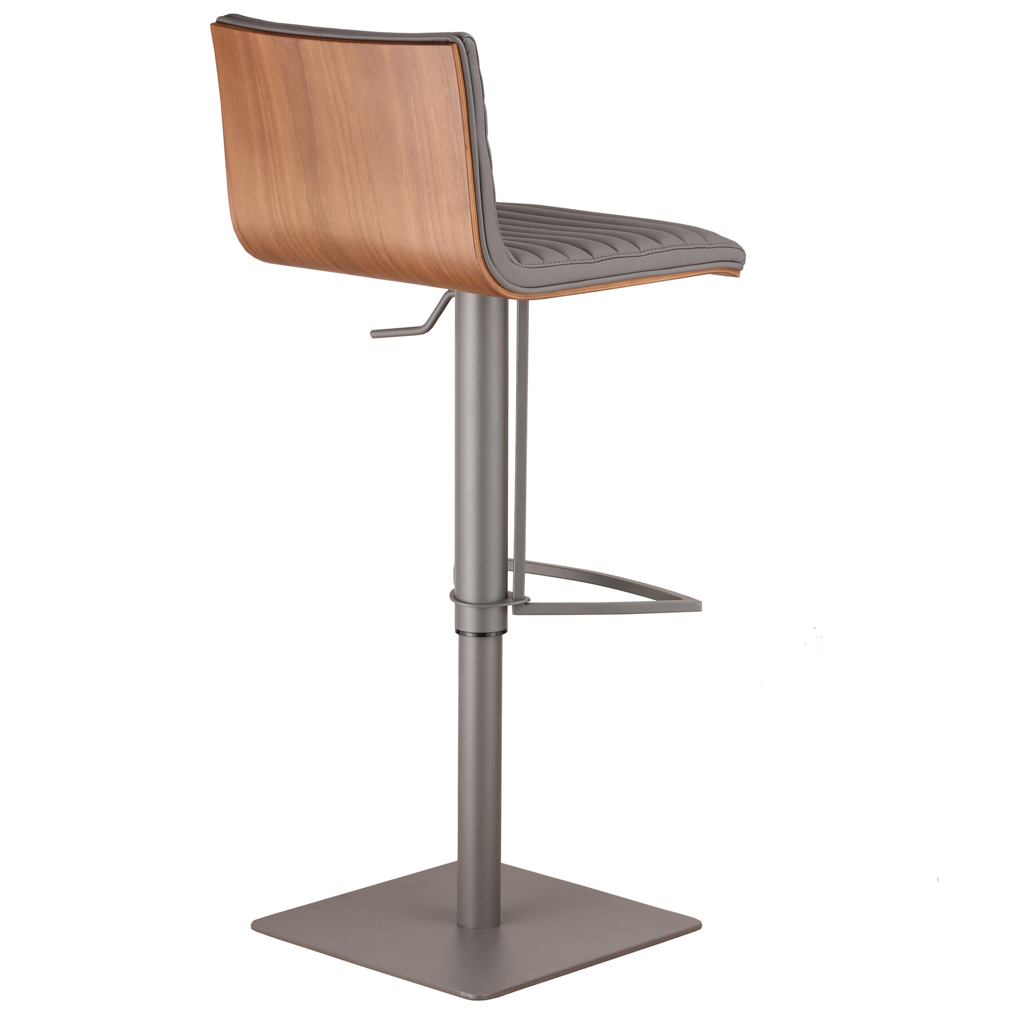 22" Gray Iron Swivel Low Back Adjustable Height Bar Chair - Homeroots - Flyclothing LLC