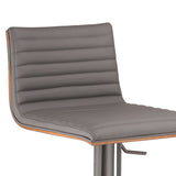 22" Gray Iron Swivel Low Back Adjustable Height Bar Chair - Homeroots - Flyclothing LLC