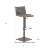 22" Gray Iron Swivel Low Back Adjustable Height Bar Chair - Homeroots - Flyclothing LLC