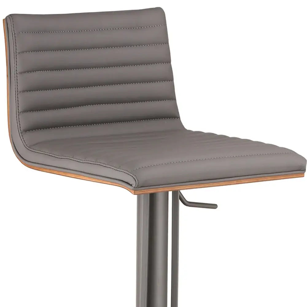 22" Gray Iron Swivel Low Back Adjustable Height Bar Chair - Homeroots - Flyclothing LLC