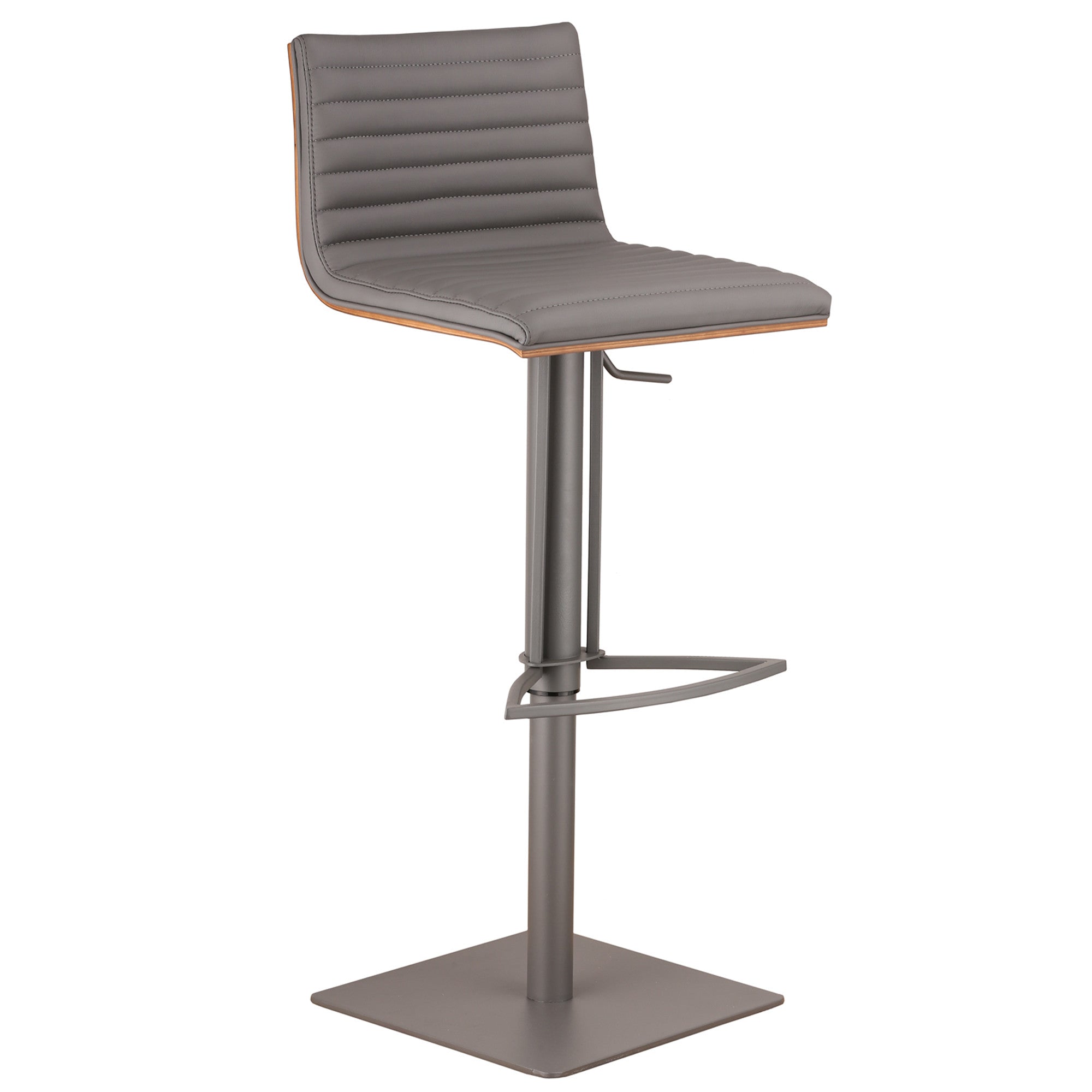 22" Gray Iron Swivel Low Back Adjustable Height Bar Chair - Homeroots - Flyclothing LLC