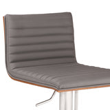 22" Gray And Silver Iron Swivel Low Back Adjustable Height Bar Chair - Homeroots - Flyclothing LLC