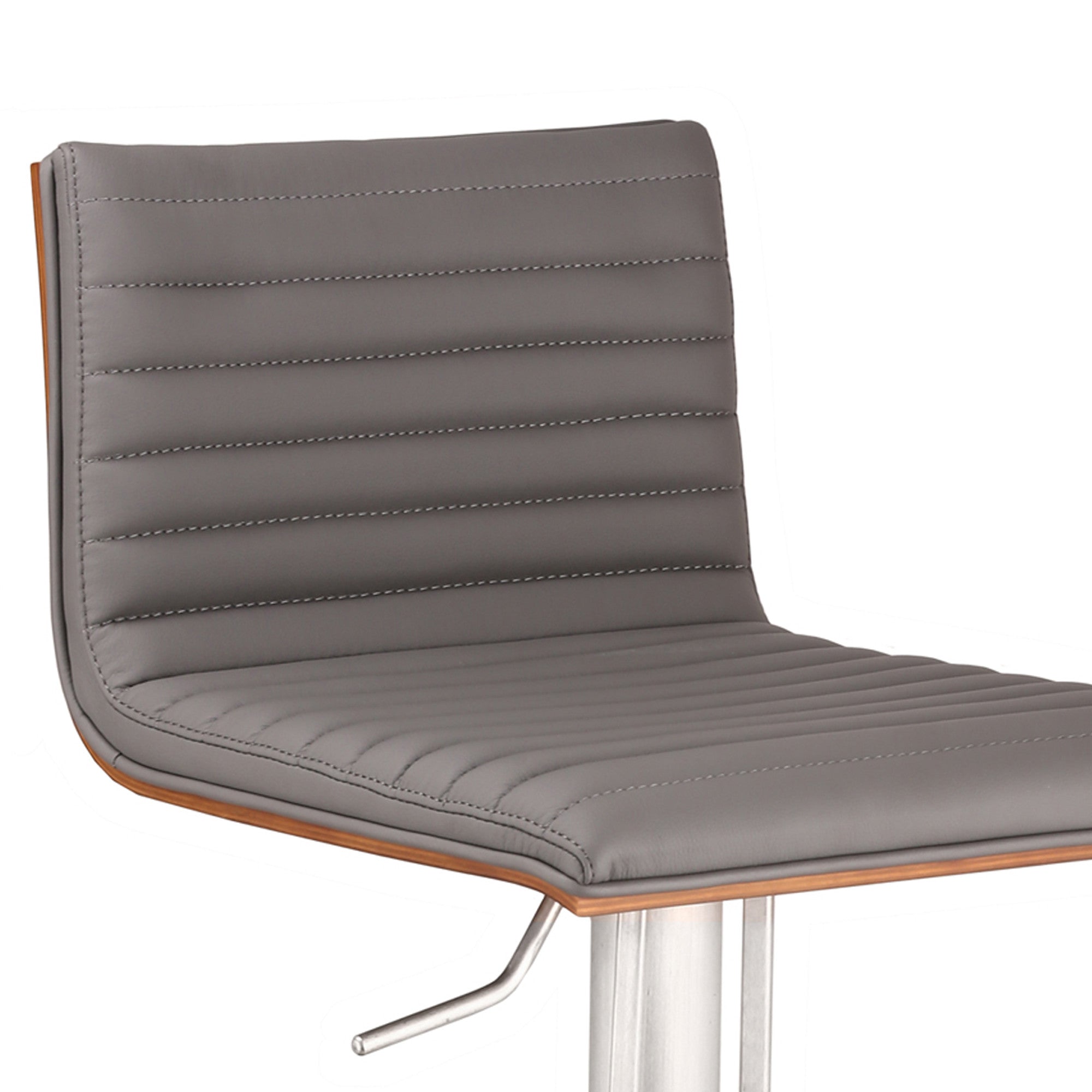 22" Gray And Silver Iron Swivel Low Back Adjustable Height Bar Chair - Homeroots - Flyclothing LLC