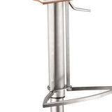 22" White And Silver Iron Swivel Low Back Adjustable Height Bar Chair - Homeroots - Flyclothing LLC