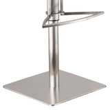 22" White And Silver Iron Swivel Low Back Adjustable Height Bar Chair - Homeroots - Flyclothing LLC