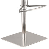 22" White And Silver Iron Swivel Low Back Adjustable Height Bar Chair - Homeroots