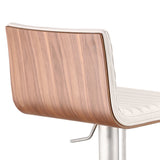 22" White And Silver Iron Swivel Low Back Adjustable Height Bar Chair - Homeroots - Flyclothing LLC