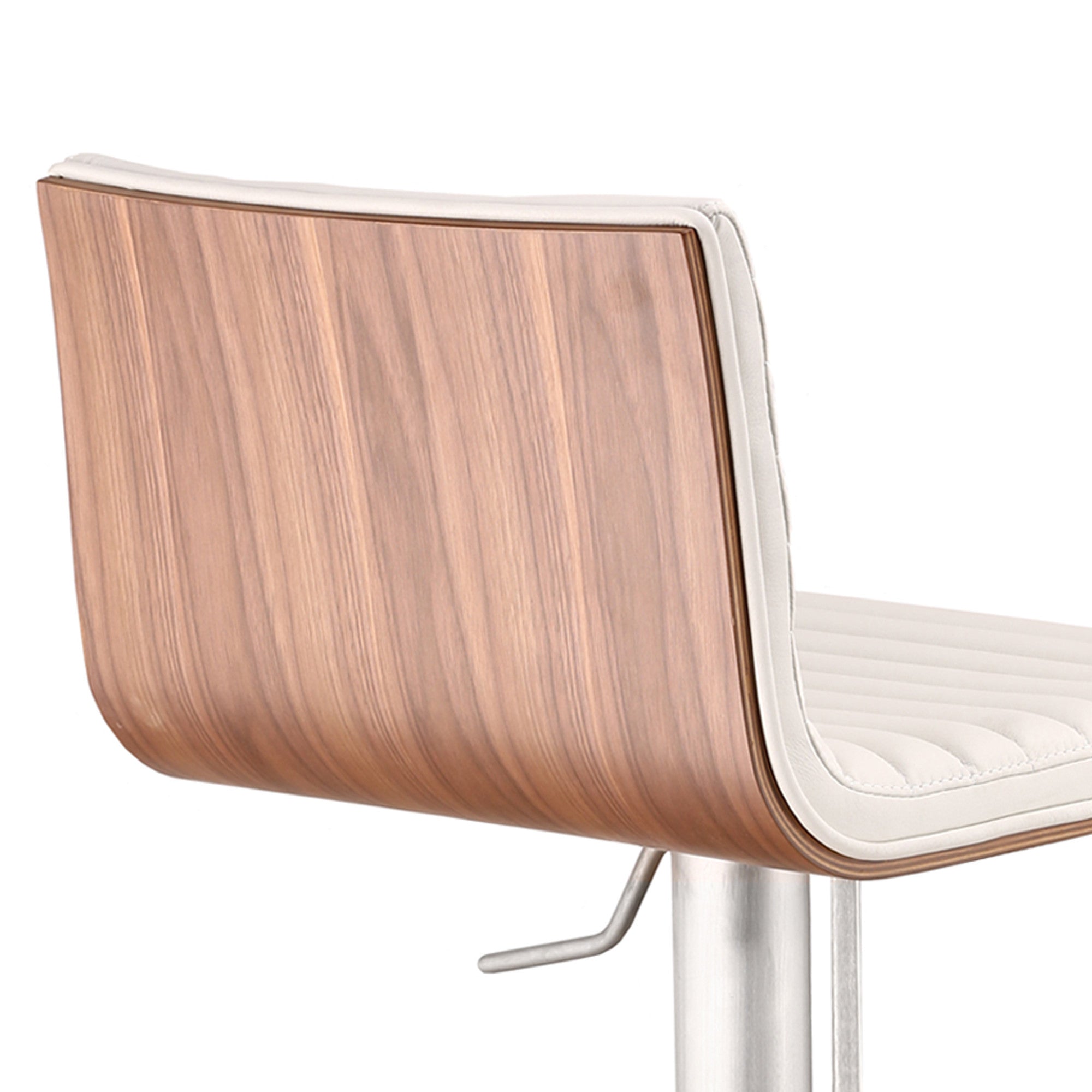 22" White And Silver Iron Swivel Low Back Adjustable Height Bar Chair - Homeroots - Flyclothing LLC