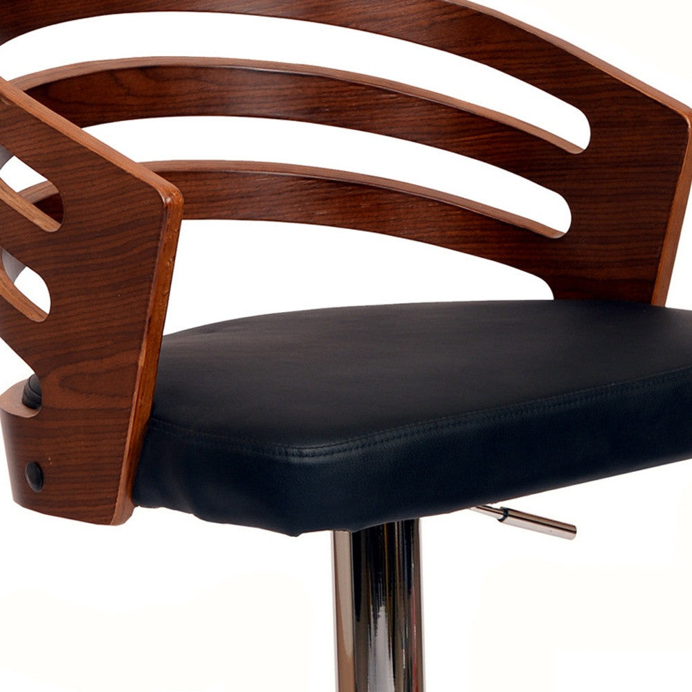 25" Black And Silver Iron Swivel Low Back Adjustable Height Bar Chair - Homeroots - Flyclothing LLC