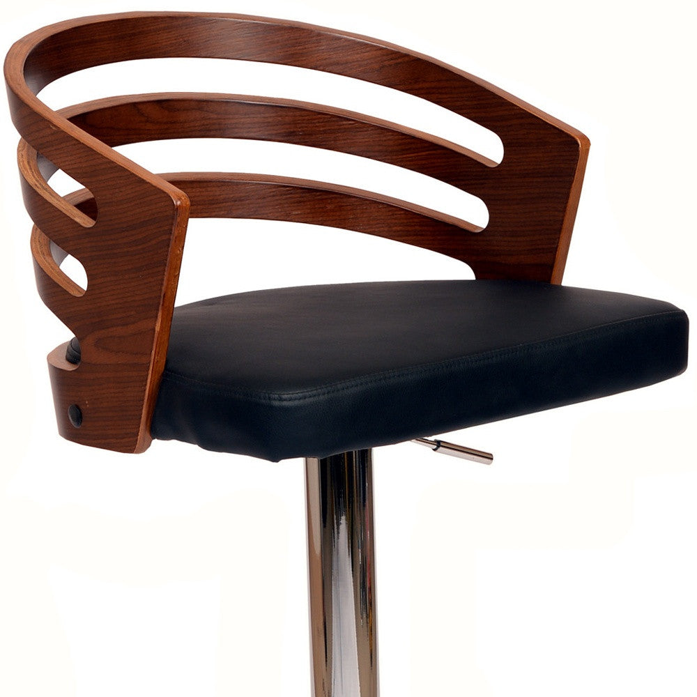 25" Black And Silver Iron Swivel Low Back Adjustable Height Bar Chair - Homeroots - Flyclothing LLC