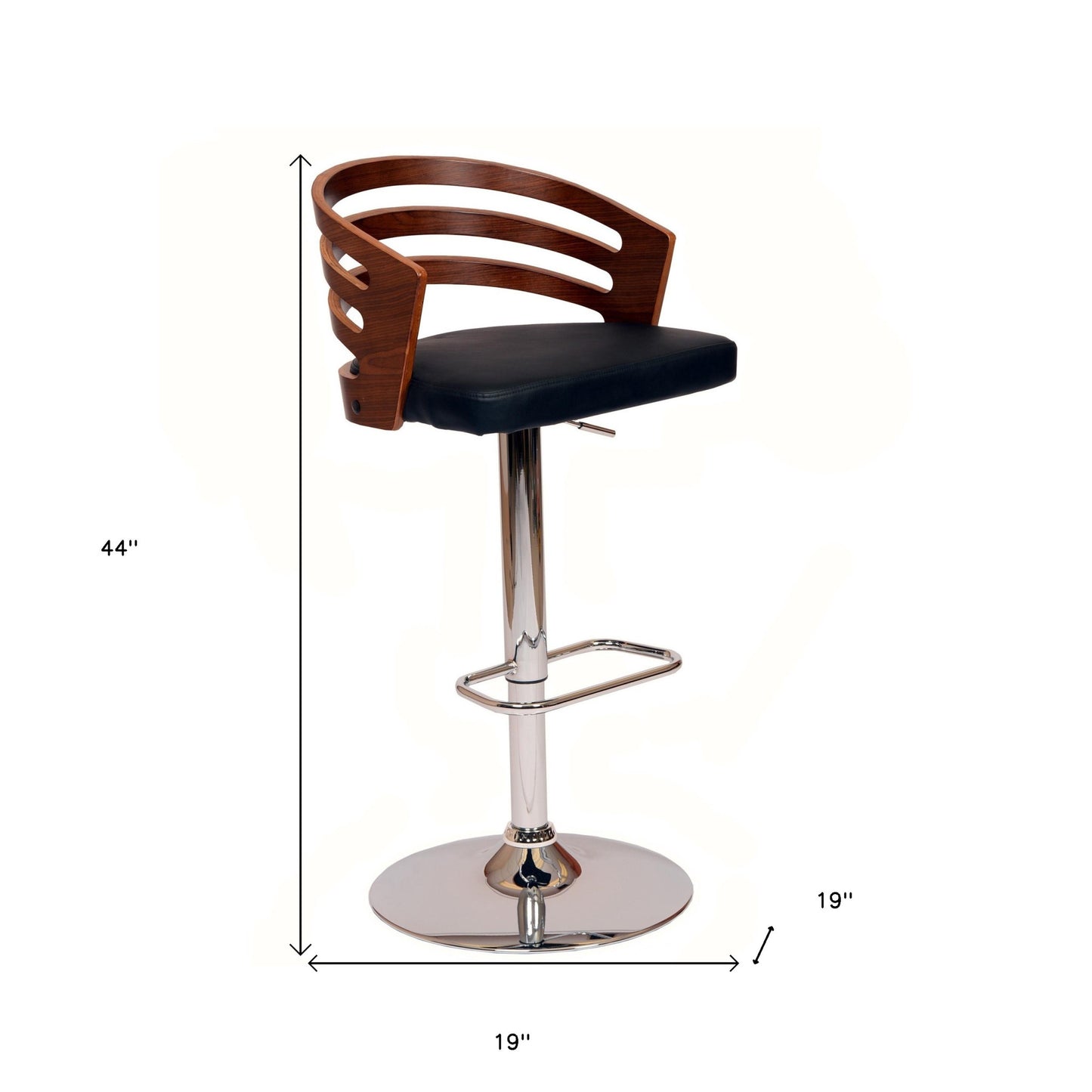 25" Black And Silver Iron Swivel Low Back Adjustable Height Bar Chair - Homeroots - Flyclothing LLC