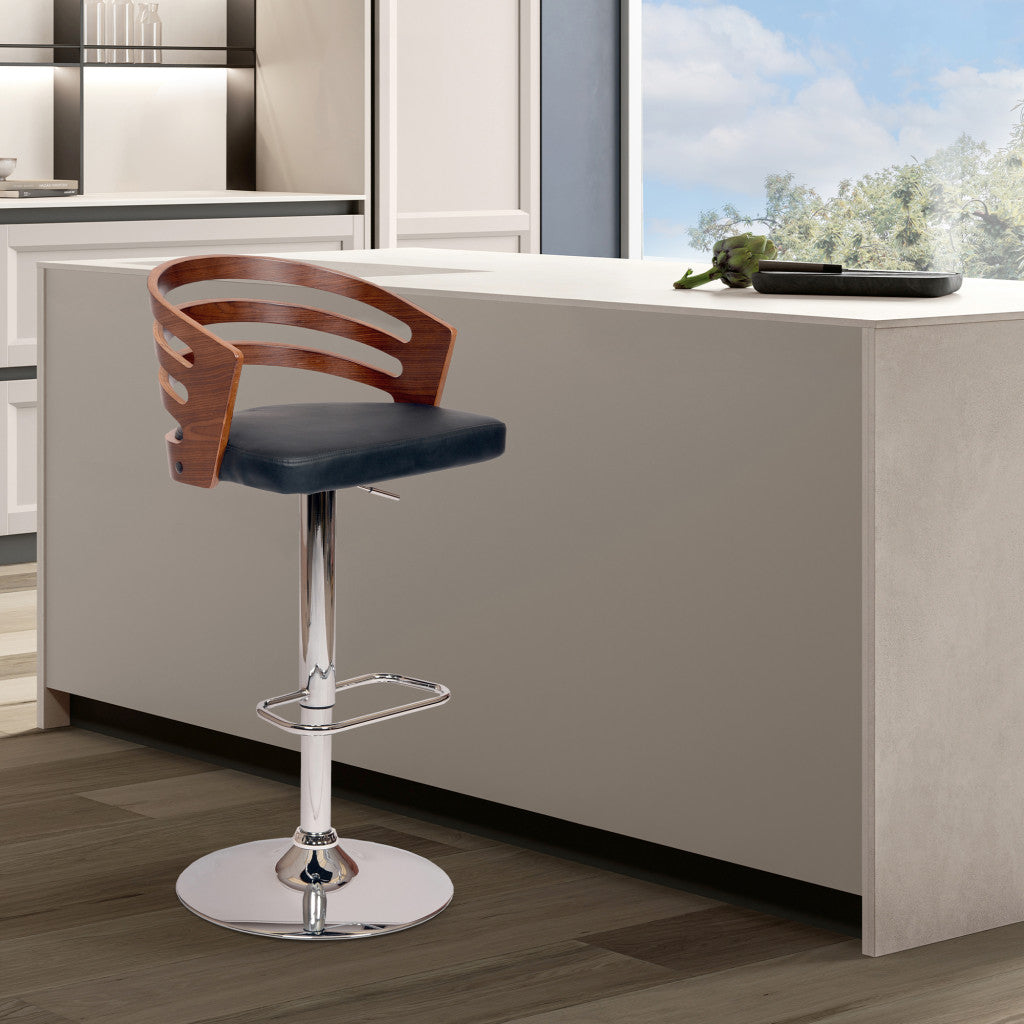 25" Black And Silver Iron Swivel Low Back Adjustable Height Bar Chair - Homeroots - Flyclothing LLC