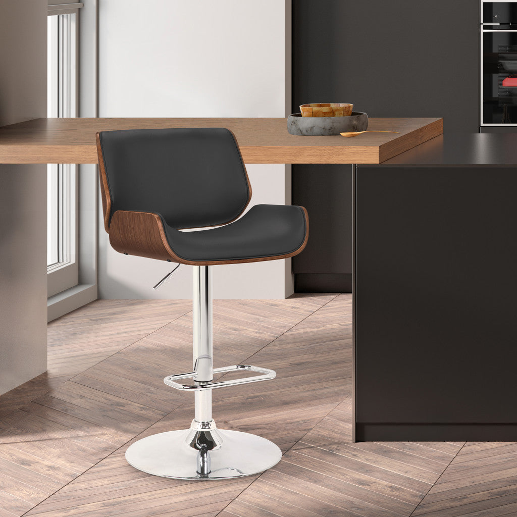 24" Black And Silver Iron Swivel Low Back Adjustable Height Bar Chair - Homeroots - Flyclothing LLC