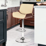 24" Cream And Silver Iron Swivel Low Back Adjustable Height Bar Chair - Homeroots - Flyclothing LLC