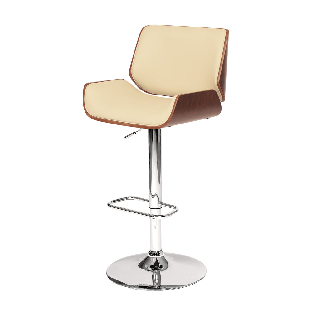 24" Cream And Silver Iron Swivel Low Back Adjustable Height Bar Chair - Homeroots - Flyclothing LLC