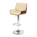 24" Cream And Silver Iron Swivel Low Back Adjustable Height Bar Chair - Homeroots