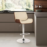 24" Cream And Silver Iron Swivel Low Back Adjustable Height Bar Chair - Homeroots - Flyclothing LLC