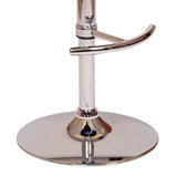 Black And Silver Faux Leather And Chrome Low Back Adjustable Height Swivel Bar Chair - Homeroots - Flyclothing LLC