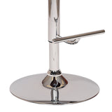 24" Cream And Silver Faux Leather And Solid Wood Swivel Low Back Adjustable Height Bar Chair - Homeroots