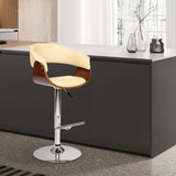24" Cream And Silver Faux Leather And Solid Wood Swivel Low Back Adjustable Height Bar Chair - Homeroots - Flyclothing LLC