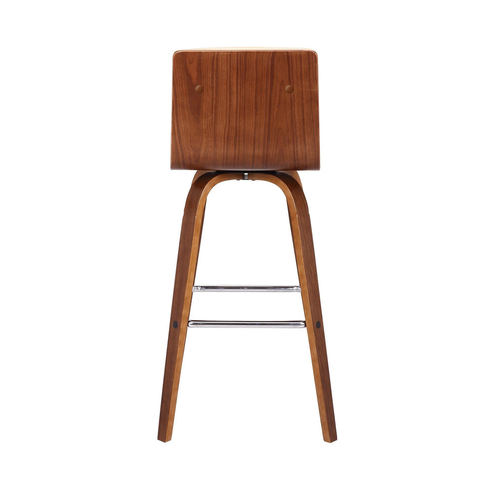 30" Cream And Brown Iron Swivel Low Back Bar Height Bar Chair - Homeroots - Flyclothing LLC