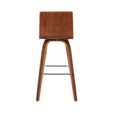 30" Cream And Brown Iron Swivel Low Back Bar Height Bar Chair - Homeroots