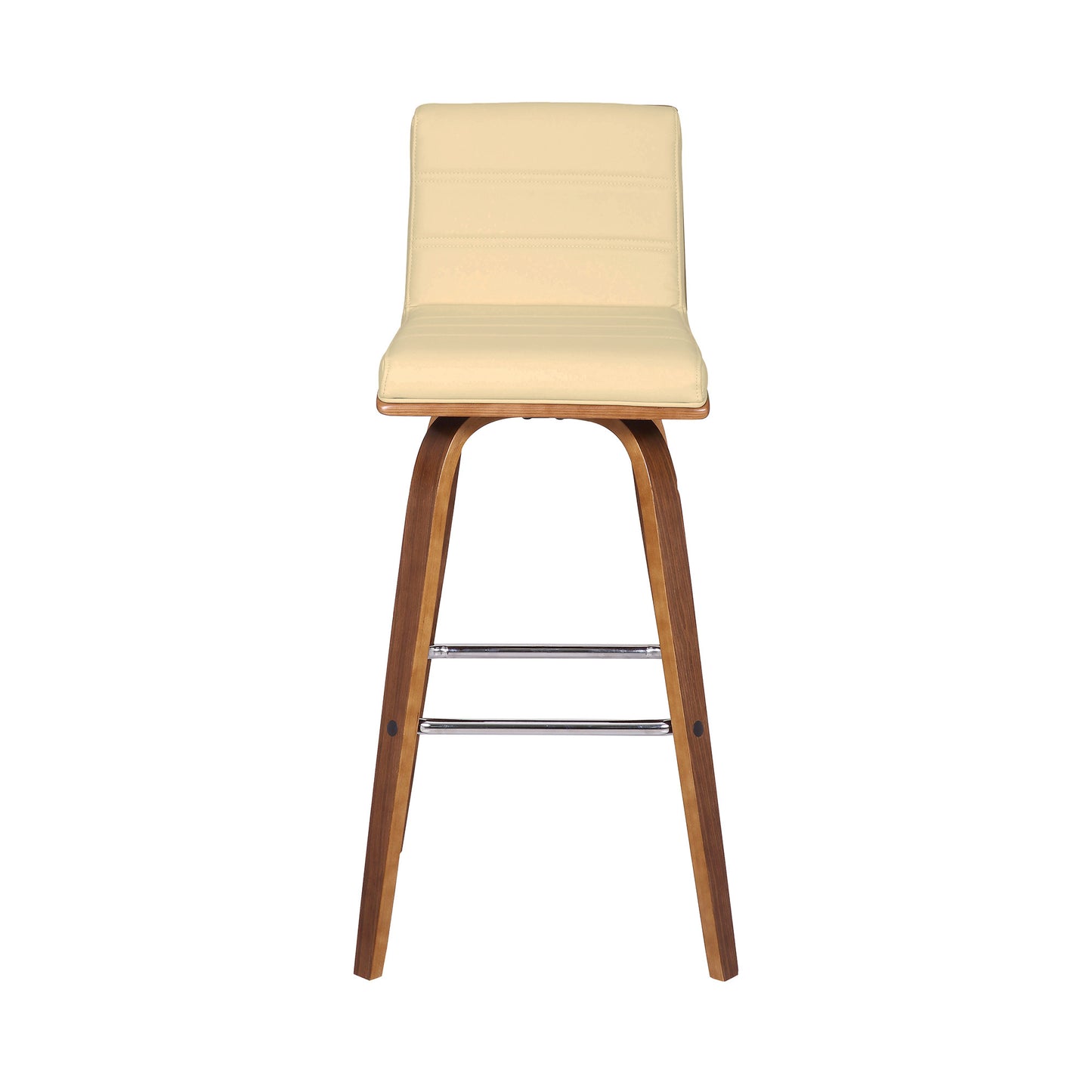 30" Cream And Brown Iron Swivel Low Back Bar Height Bar Chair - Homeroots - Flyclothing LLC