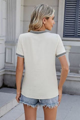 Round Neck Short Sleeve T-Shirt - Trendsi