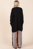 Mittoshop Open Front Long Sleeve Longline Cardigan - Trendsi