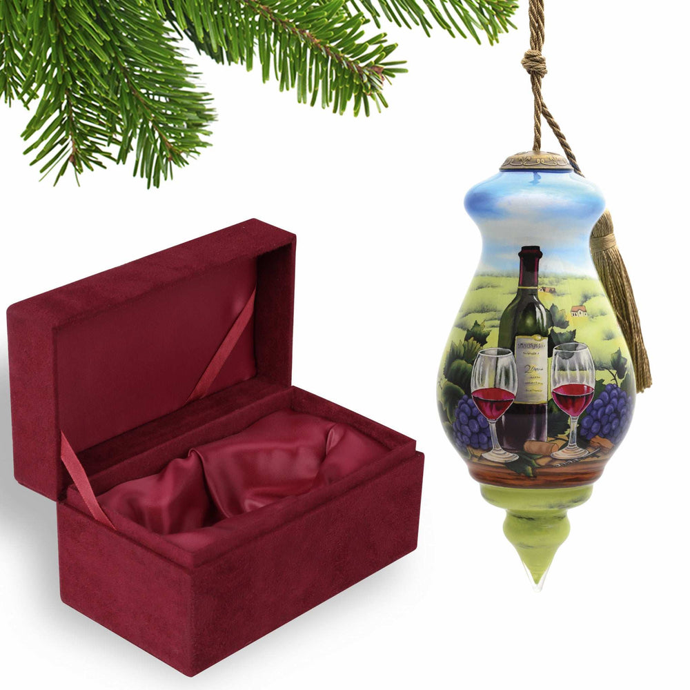 A day at the Vineyard Hand Painted Mouth Blown Glass Ornament - Homeroots - Flyclothing LLC