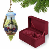 A day at the Vineyard Hand Painted Mouth Blown Glass Ornament - Homeroots