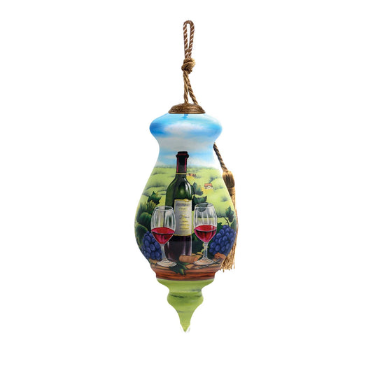 A day at the Vineyard Hand Painted Mouth Blown Glass Ornament - Homeroots - Flyclothing LLC