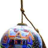 Christmas Home and Horse Carriage Hand Painted Mouth Blown Glass Ornament - Homeroots - Flyclothing LLC