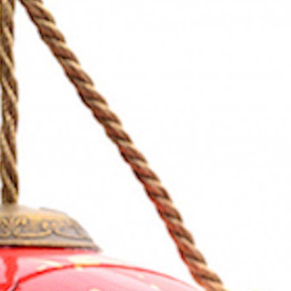 Poinsettia Flower Hand Painted Mouth Blown Glass Ornament - Homeroots - Flyclothing LLC