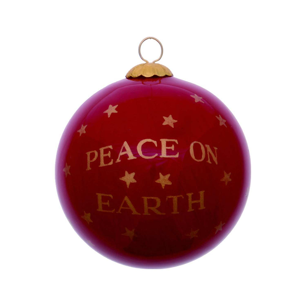 Peace on Earth Dove Hand Painted Mouth Blown Glass Ornament - Homeroots - Flyclothing LLC