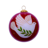 Peace on Earth Dove Hand Painted Mouth Blown Glass Ornament - Homeroots