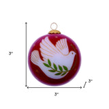 Peace on Earth Dove Hand Painted Mouth Blown Glass Ornament - Homeroots - Flyclothing LLC