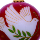 Peace on Earth Dove Hand Painted Mouth Blown Glass Ornament - Homeroots