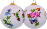 Decorative Florals Hand Painted Mouth Blown Glass Ornament - Homeroots