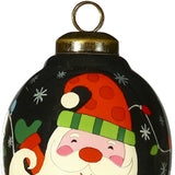 Santa in Holiday Lights Hand Painted Mouth Blown Glass Ornament - Homeroots
