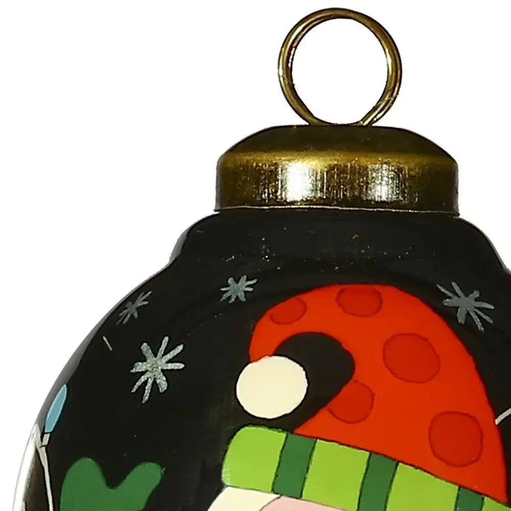 Santa in Holiday Lights Hand Painted Mouth Blown Glass Ornament - Homeroots - Flyclothing LLC