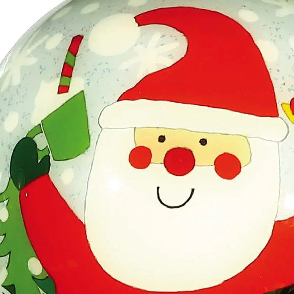 Festive Glitter Santa Hand Painted Mouth Blown Glass Ornament - Homeroots - Flyclothing LLC