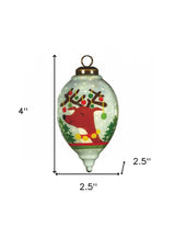 Festive Glitter Reindeer with Lights Hand Painted Mouth Blown Glass Ornament - Homeroots - Flyclothing LLC