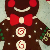 Festive Glitter Gingerbread Man Hand Painted Mouth Blown Glass Ornament - Homeroots
