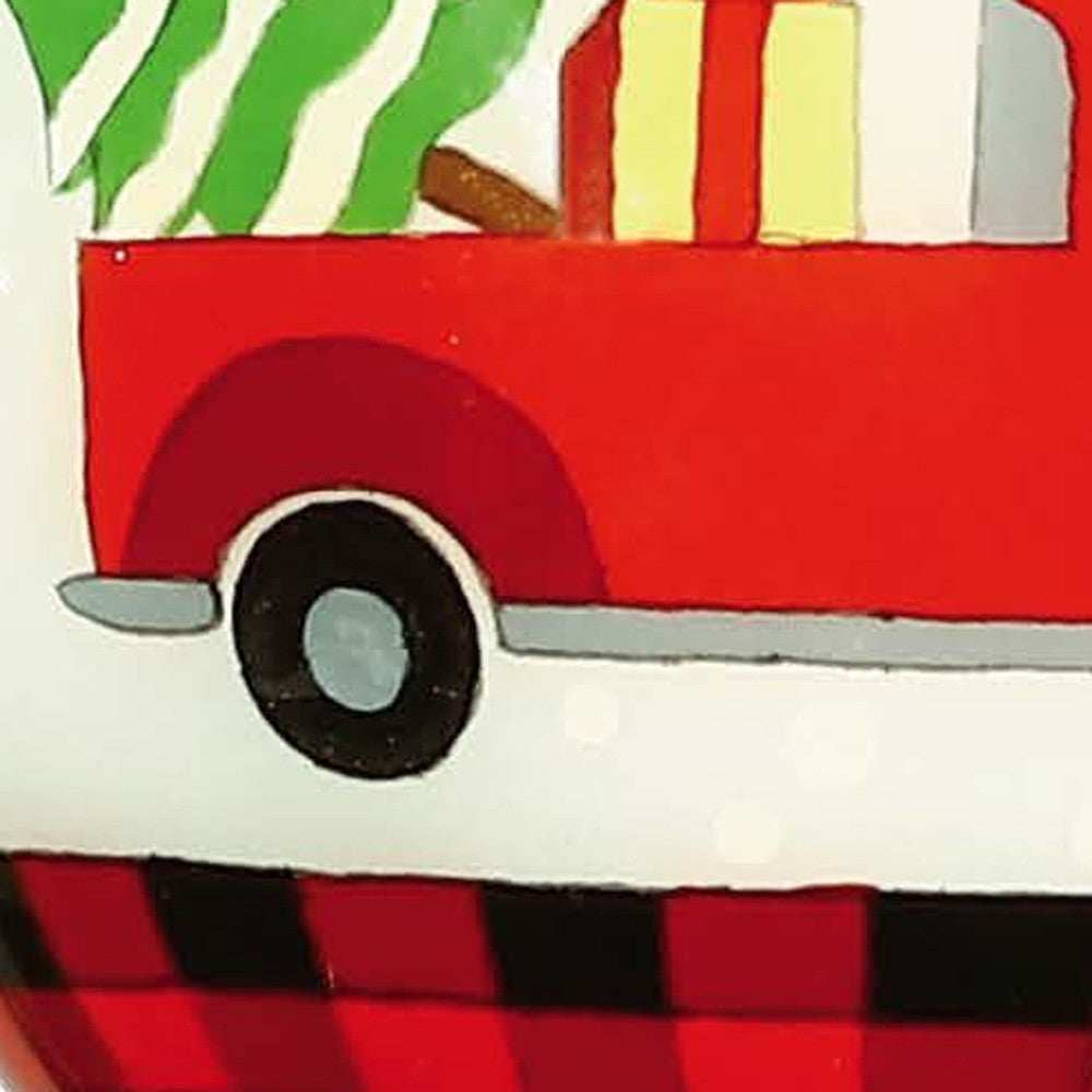 Red Pickup Truck with Presents Hand Painted Mouth Blown Glass Ornament - Homeroots - Flyclothing LLC