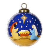 Silent Night Hand Painted Mouth Blown Glass Ornament - Homeroots
