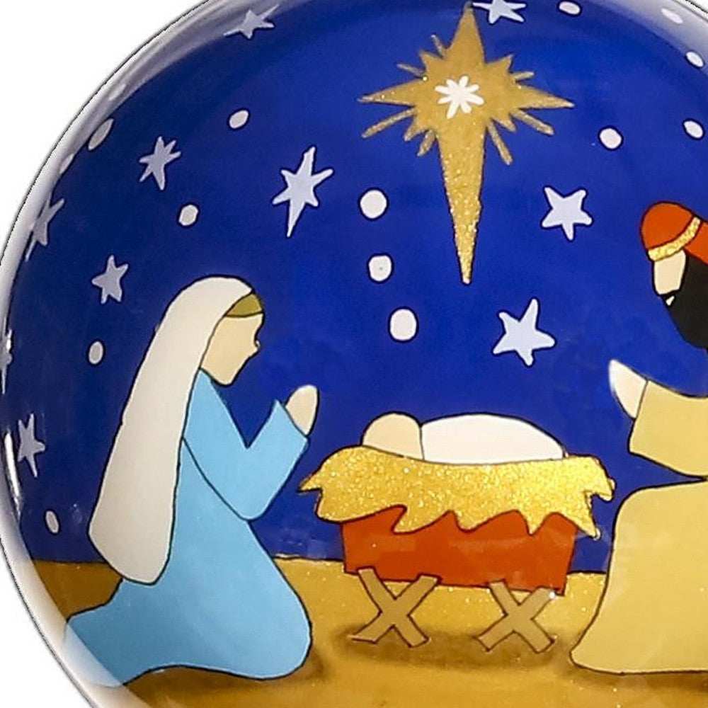 Silent Night Hand Painted Mouth Blown Glass Ornament - Homeroots - Flyclothing LLC