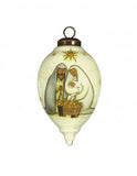 Nativity Holy Family Hand Painted Mouth Blown Glass Ornament - Homeroots