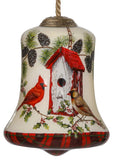 Cardinal Home Sweet Home Hand Painted Mouth Blown Glass Ornament - Homeroots